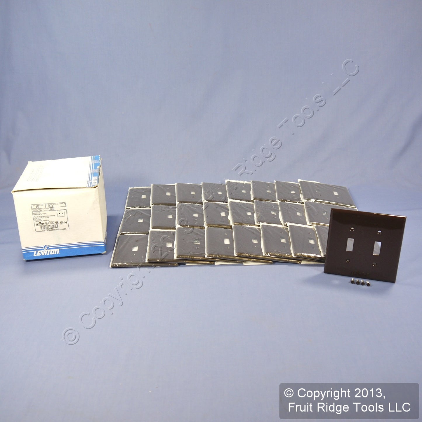 Leviton PJ2 Brown 2-Gang Toggle Unbreakable Nylon Midway Wallplate Cover 25pcs