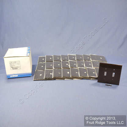 Leviton PJ2 Brown 2-Gang Toggle Unbreakable Nylon Midway Wallplate Cover 25pcs