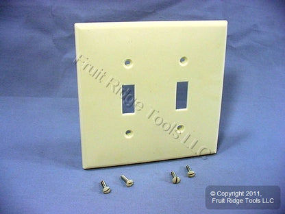 Leviton PJ2-A Almond 2-Gang Toggle Unbreakable Nylon Midway Wallplate Cover
