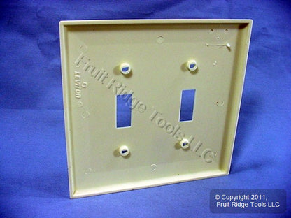 Leviton PJ2-A Almond 2-Gang Toggle Unbreakable Nylon Midway Wallplate Cover
