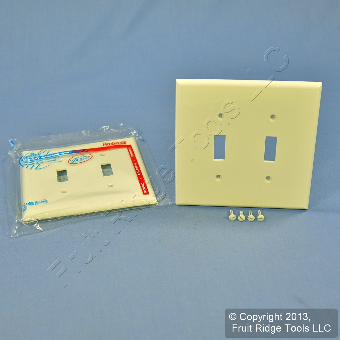 Leviton PJ2-A Almond 2-Gang Toggle Unbreakable Nylon Midway Wallplate Cover 2pcs