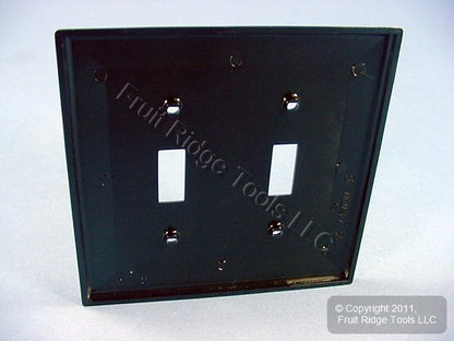Leviton PJ2-E Black 2-Gang Toggle Switch Unbreakable Nylon Midway Wallplate