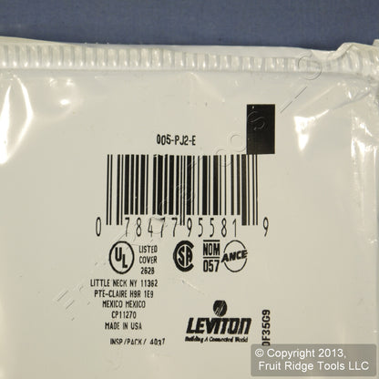 Leviton PJ2-E Black 2-Gang Toggle Unbreakable Nylon Midway Wallplate Cover 2pcs