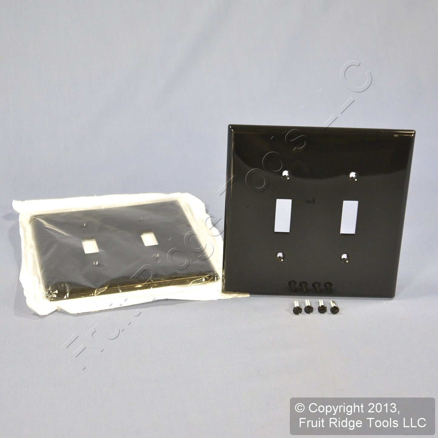Leviton PJ2-E Black 2-Gang Toggle Unbreakable Nylon Midway Wallplate Cover 2pcs