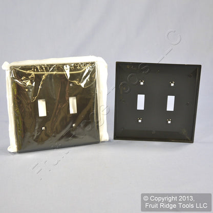 Leviton PJ2-E Black 2-Gang Toggle Unbreakable Nylon Midway Wallplate Cover 2pcs