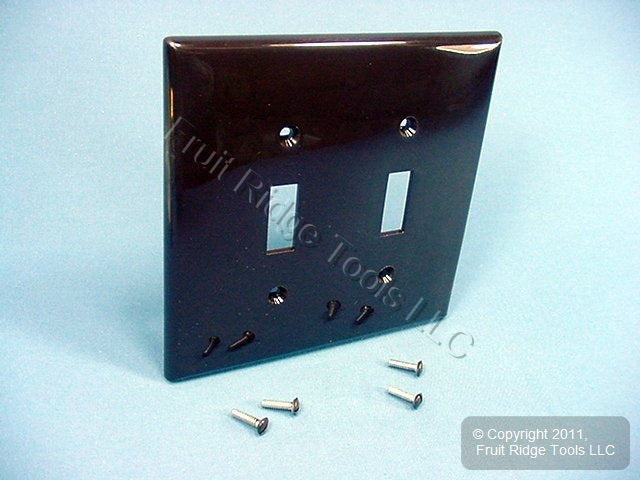 Leviton PJ2 Brown 2-Gang Toggle Thermoplastic Unbreakable Midway Wallplate Cover