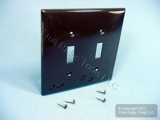 Leviton PJ2 Brown 2-Gang Toggle Thermoplastic Unbreakable Midway Wallplate Cover