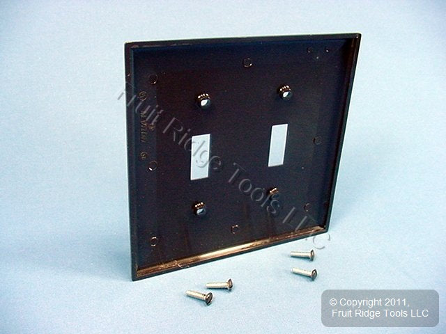 Leviton PJ2 Brown 2-Gang Toggle Thermoplastic Unbreakable Midway Wallplate Cover