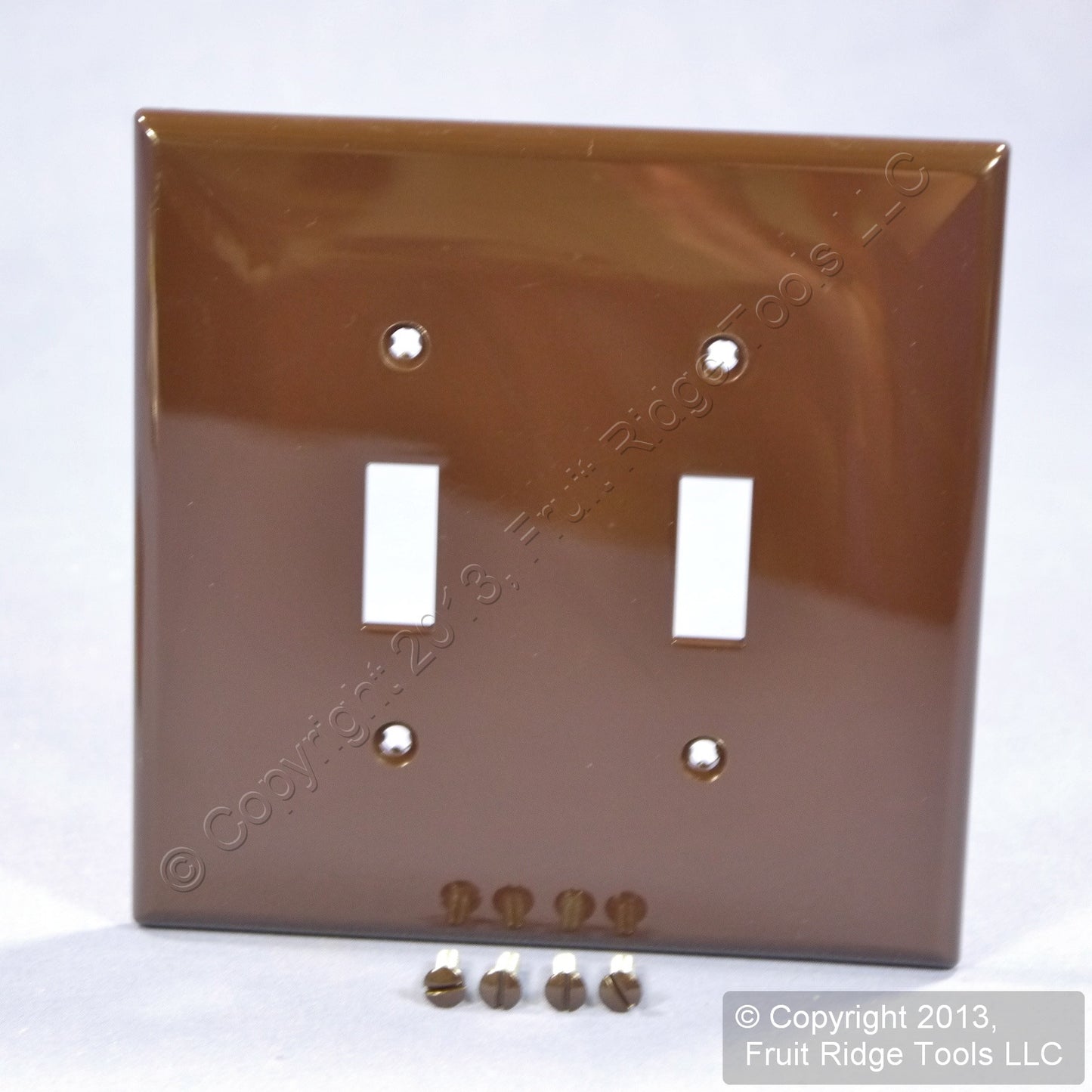 Leviton PJ2 Brown 2-Gang Toggle Unbreakable Nylon Midway Wallplate Cover 2pcs