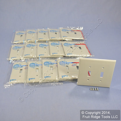 Leviton PJ2-GY Gray 2-Gang Toggle Unbreakable Nylon Midway Wallplate Cover 15pcs