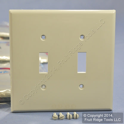Leviton PJ2-GY Gray 2-Gang Toggle Unbreakable Nylon Midway Wallplate Cover 15pcs