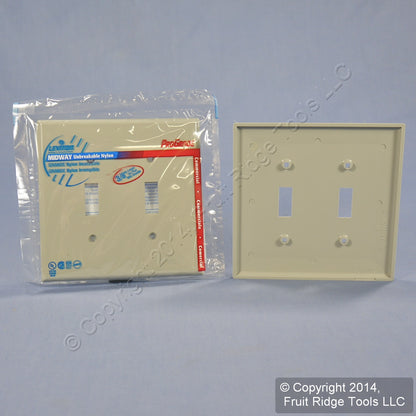 Leviton PJ2-GY Gray 2-Gang Toggle Unbreakable Nylon Midway Wallplate Cover 15pcs
