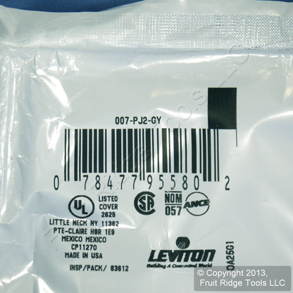 Leviton PJ2-GY Gray 2-Gang Toggle Switch Unbreakable Nylon Midway Wallplate