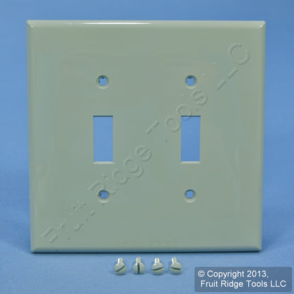 Leviton PJ2-GY Gray 2-Gang Toggle Switch Unbreakable Nylon Midway Wallplate