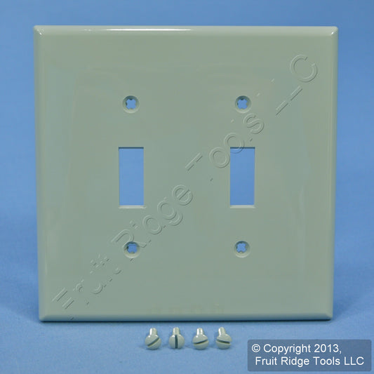 Leviton PJ2-GY Gray 2-Gang Toggle Switch Unbreakable Nylon Midway Wallplate