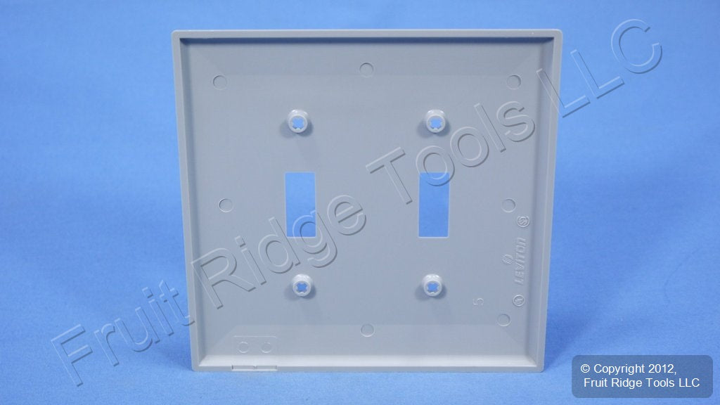 Leviton PJ2-GY Gray 2-Gang Toggle Unbreakable Nylon Midway Wallplate Cover 2pcs