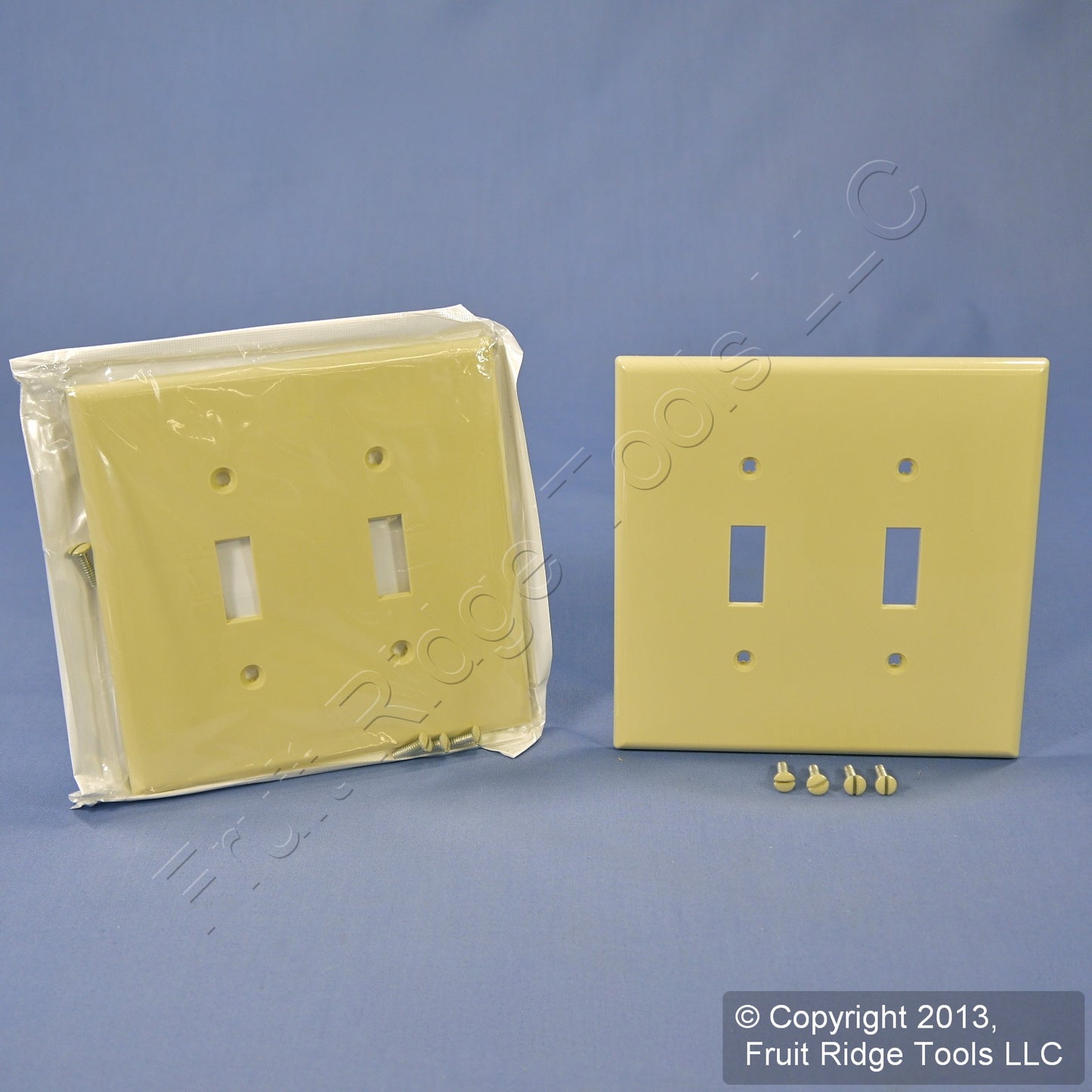 Leviton PJ2-I Ivory 2-Gang Toggle Unbreakable Nylon Midway Wallplate Cover 2pcs