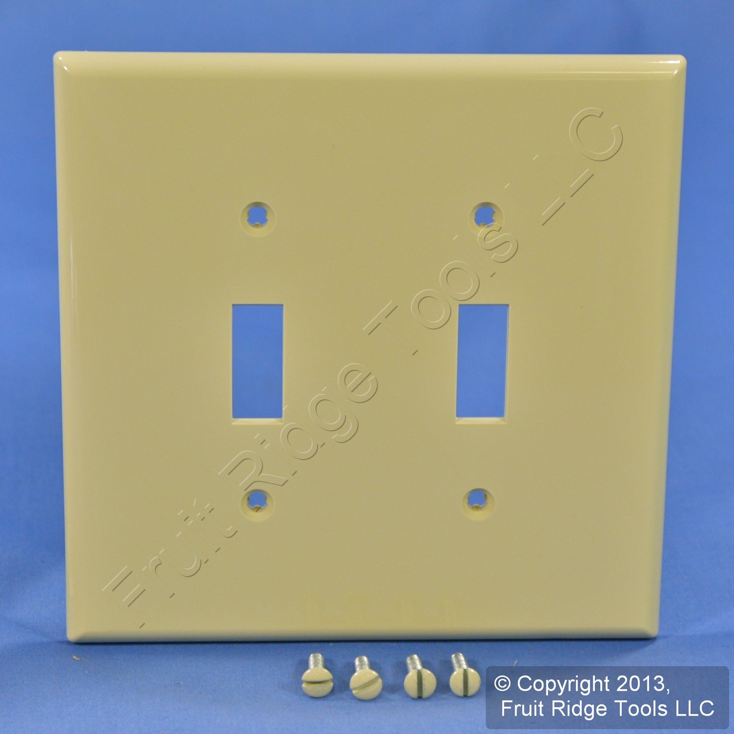 Leviton PJ2-I Ivory 2-Gang Toggle Unbreakable Nylon Midway Wallplate Cover 2pcs