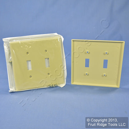 Leviton PJ2-I Ivory 2-Gang Toggle Unbreakable Nylon Midway Wallplate Cover 2pcs
