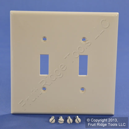 Leviton PJ2-T Lt Almond 2-Gang Toggle Unbreakable Nylon Midway Wallplate Cover
