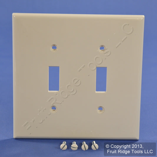 Leviton PJ2-T Lt Almond 2-Gang Toggle Unbreakable Nylon Midway Wallplate Cover