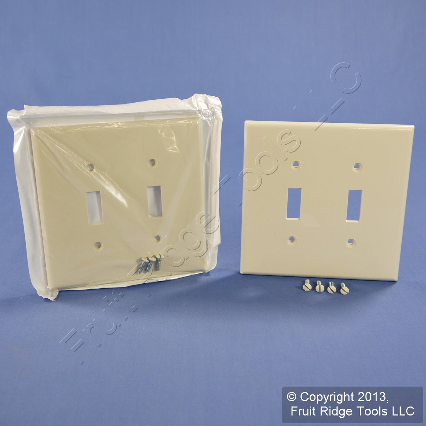 Leviton PJ2-T Light Almond 2-Gang Toggle Unbreakable Midway Wallplate Cover 2pcs