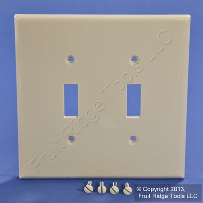 Leviton PJ2-T Light Almond 2-Gang Toggle Unbreakable Midway Wallplate Cover 2pcs