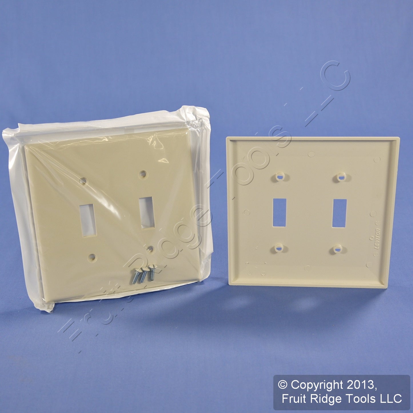 Leviton PJ2-T Light Almond 2-Gang Toggle Unbreakable Midway Wallplate Cover 2pcs