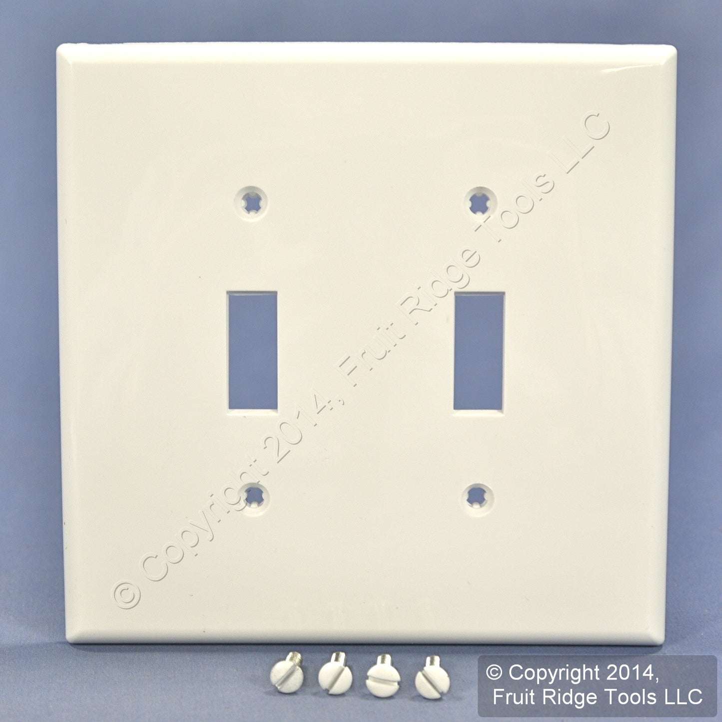 Leviton PJ2-W White 2-Gang Toggle Switch Unbreakable Nylon Midway Wallplate