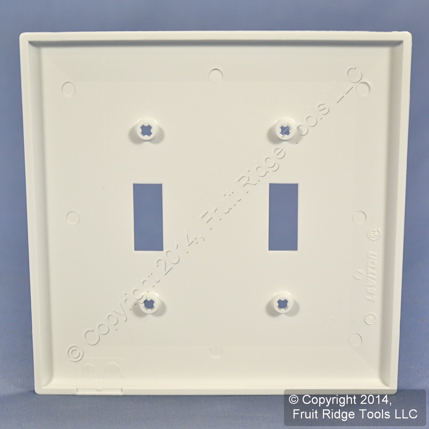 Leviton PJ2-W White 2-Gang Toggle Switch Unbreakable Nylon Midway Wallplate