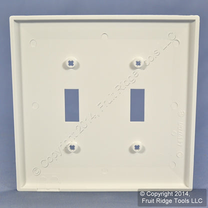 Leviton PJ2-W White 2-Gang Toggle Switch Unbreakable Nylon Midway Wallplate
