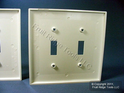 Leviton PJ2-W White 2-Gang Unbreakable Midway Toggle Switch Cover Wallplates 2pk