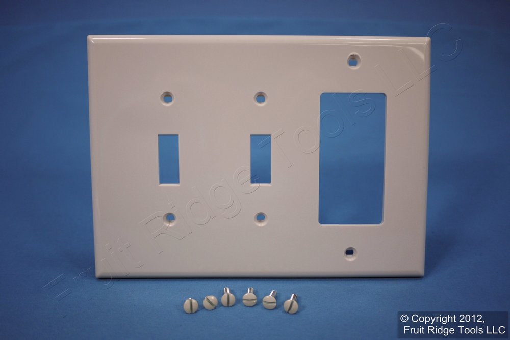 Leviton PJ226-T Light Almond 3-Gang Toggle Decora Unbreakable Midway Wallplate