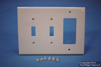Leviton PJ226-T Light Almond 3-Gang Toggle Decora Unbreakable Midway Wallplate