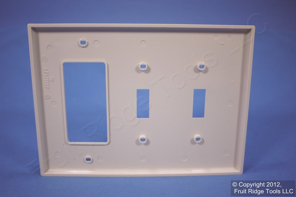 Leviton PJ226-T Light Almond 3-Gang Toggle Decora Unbreakable Midway Wallplate