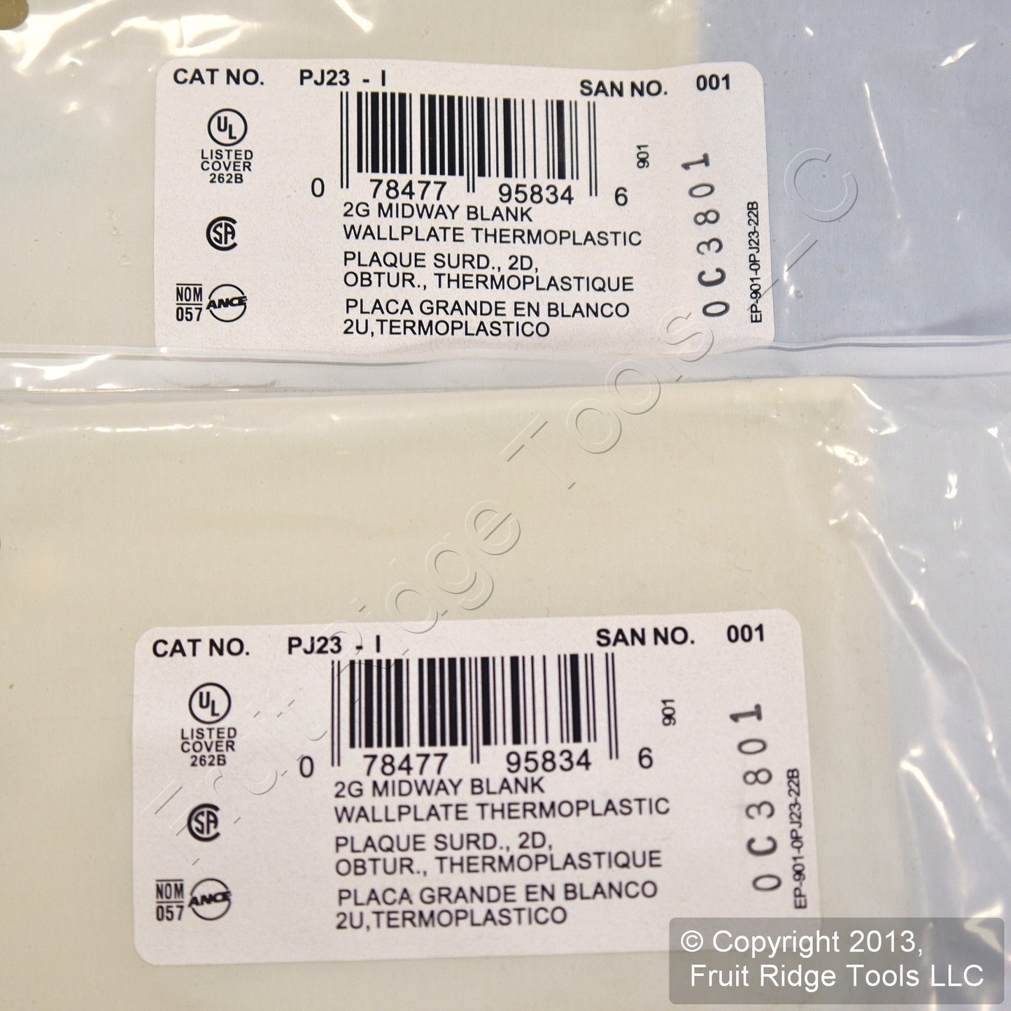 Leviton PJ23-I Ivory 2-Gang Blank Unbreakable Midway Wallplates Box Mount 2pcs