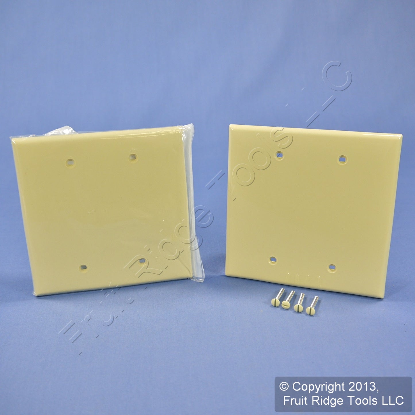 Leviton PJ23-I Ivory 2-Gang Blank Unbreakable Midway Wallplates Box Mount 2pcs
