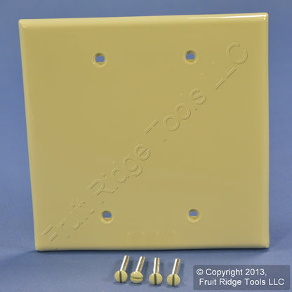 Leviton PJ23-I Ivory 2-Gang Blank Unbreakable Midway Wallplates Box Mount 2pcs