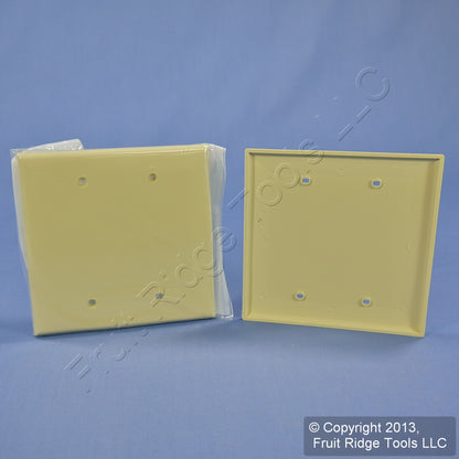 Leviton PJ23-I Ivory 2-Gang Blank Unbreakable Midway Wallplates Box Mount 2pcs