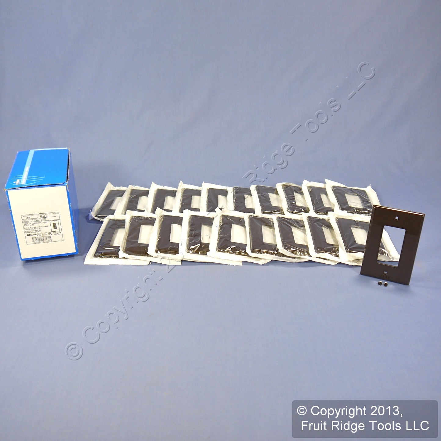 Leviton PJ26 Brown 1-Gang Decora GFCI Unbreakable Midway Wallplate Cover 20pcs