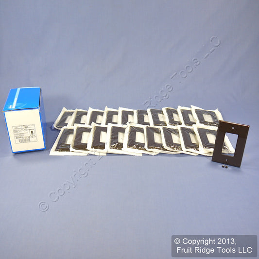 Leviton PJ26 Brown 1-Gang Decora GFCI Unbreakable Midway Wallplate Cover 20pcs