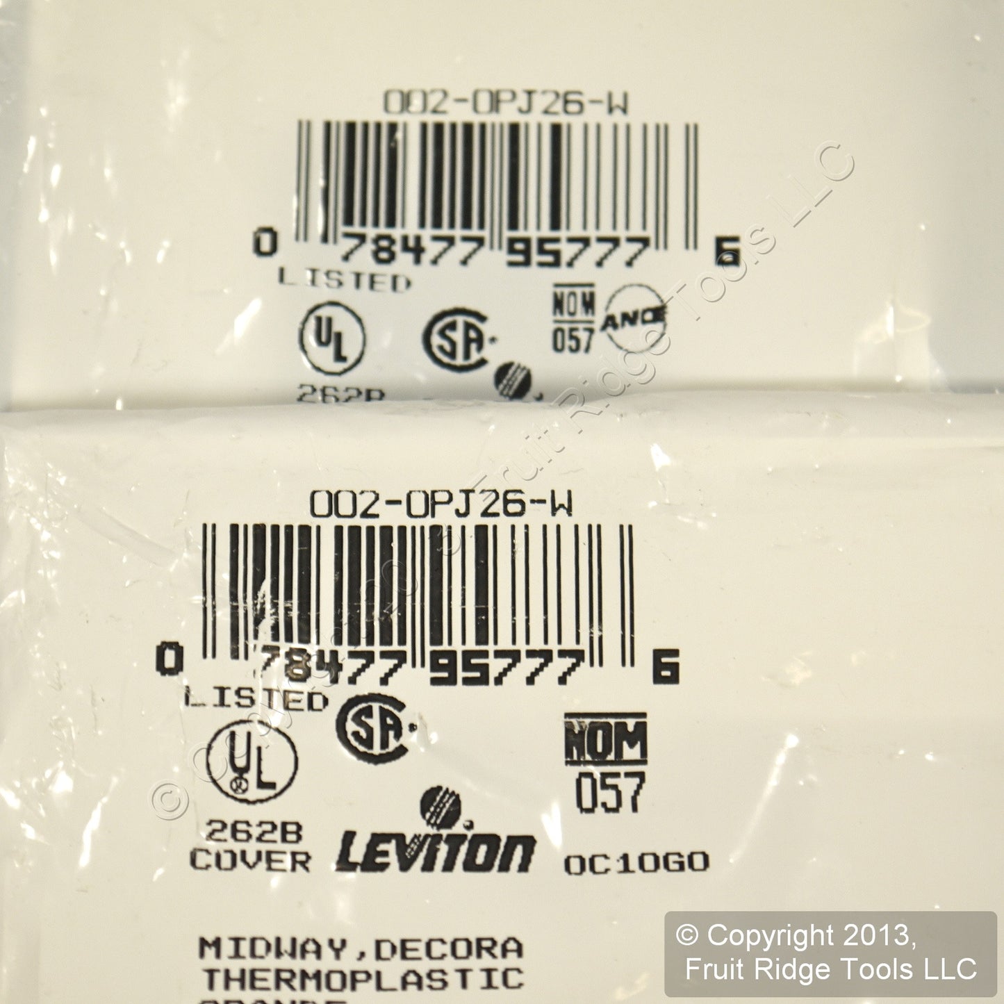 Leviton PJ26-W White 1-Gang Decora GFCI Unbreakable Midway Wallplate Cover 2pcs