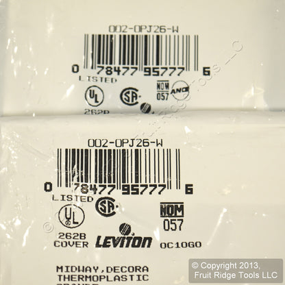 Leviton PJ26-W White 1-Gang Decora GFCI Unbreakable Midway Wallplate Cover 2pcs