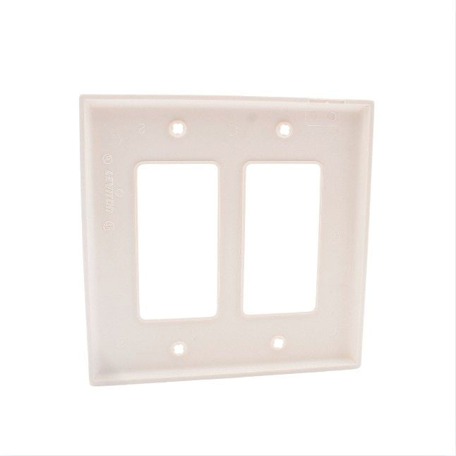 Leviton PJ262-A Almond 2-Gang Decora GFI GFCI Unbreakable Midway Wallplate Cover