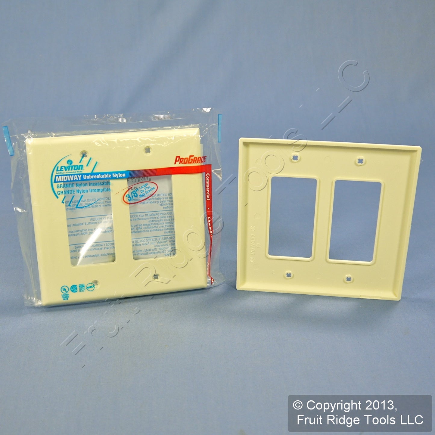 Leviton PJ262-A Almond 2-Gang Decora GFI Unbreakable Midway Wallplate Cover 2pc