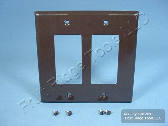 Leviton PJ262 Brown 2-Gang GFCI Decora Unbreakable Midway Nylon Wallplate Cover