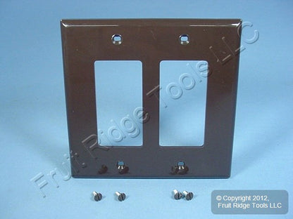 Leviton PJ262 Brown 2-Gang GFCI Decora Unbreakable Midway Nylon Wallplate Cover