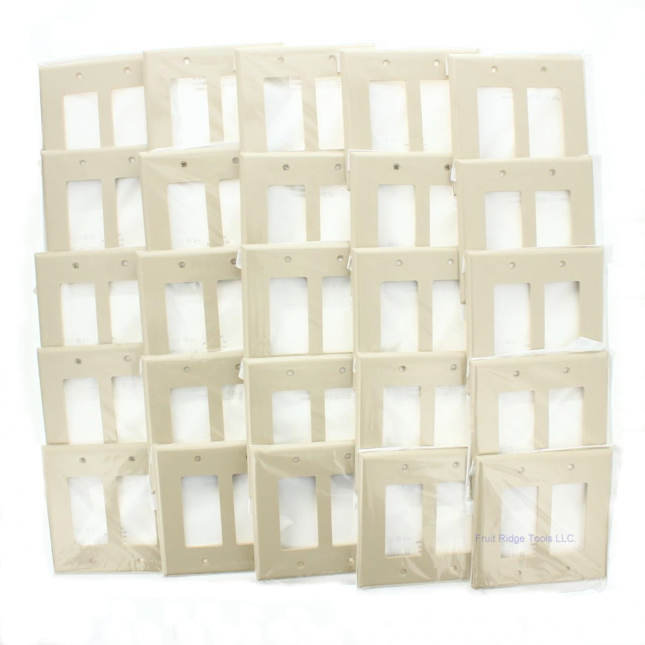 Leviton PJ262-I Ivory 2-Gang Decora GFCI Unbreakable Midway Wallplate Cover 10pc
