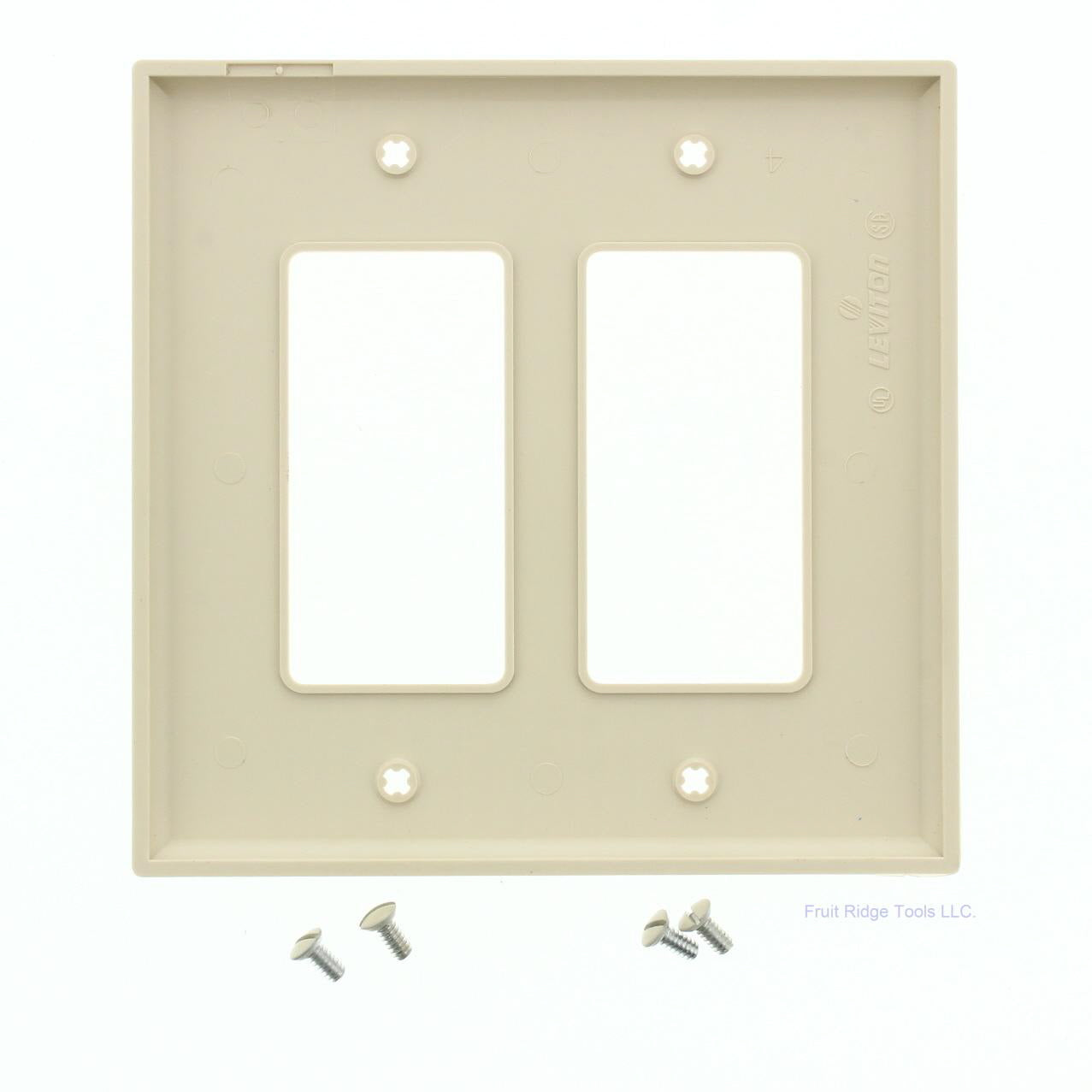 Leviton PJ262-I Ivory 2-Gang Decora GFCI Unbreakable Midway Wallplate Cover 10pc