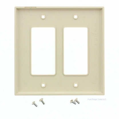 Leviton PJ262-I Ivory 2-Gang Decora GFCI Unbreakable Midway Wallplate Cover 10pc